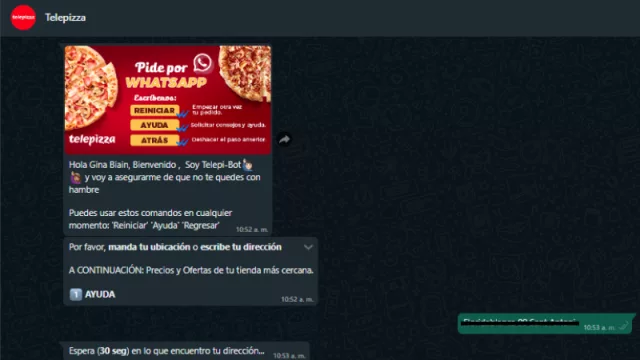 Telepi-Bot responde en cuestión de segundos y te facilita el menú completo.