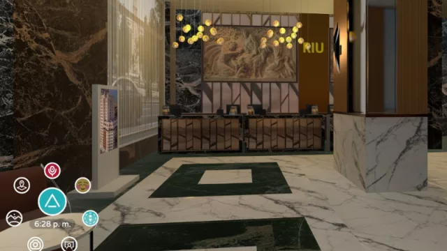 Para visitar el hotel Riu Plaza España hay que entrar en www.altvr.com y buscar el hotel con el código NTM491