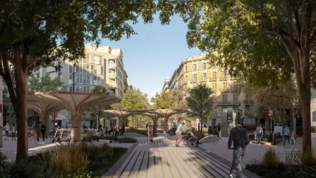 Un Eixample sin autos en calle Còrsega: así lo imagina Voi (y Colau)

