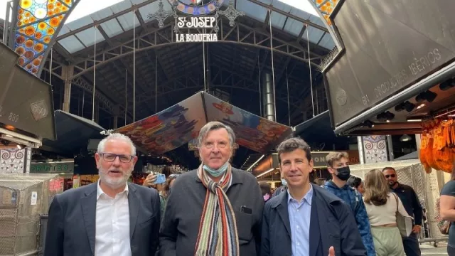 Oscar Uribe (gerente), Salvador Capdevila (presidente de la Asociación de Comerciantes de La Boquería) y Jorge Mas (CrearMas)
