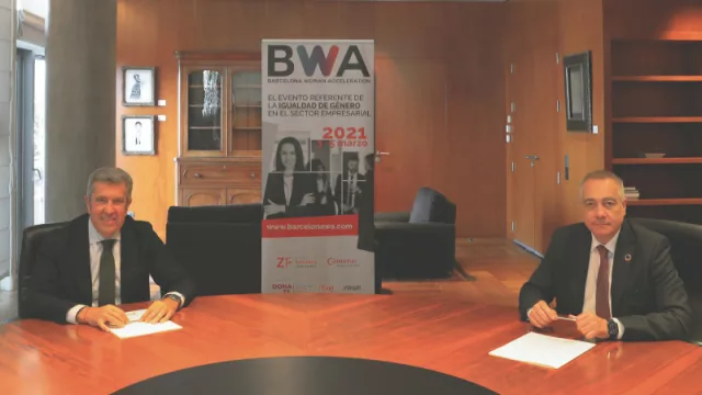 Pere Navarro (Consorci de la Zona Franca de Barcelona) y Javier Collado, director general de la Fundación Incyde de las Cámaras de Comercio españolas.