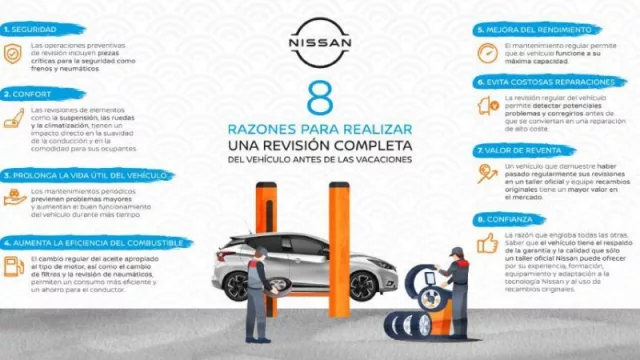 Ocho razones por las que revisar tu vehículo antes de vacaciones (Nissan en su 90 cumpleaños te da los tips)