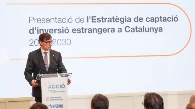 El presidente Illa presenta la estrategia del Govern para alcanzar 6.000 millones de euros de inversión extranjera hasta el 2030
