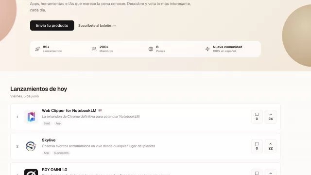 SUBE.dev impulsa los mejores productos digitales con votaciones y listados diarios