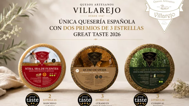 Quesos Villarejo, única quesería española en lograr dos galardones de 3 estrellas en los Great Taste Awards