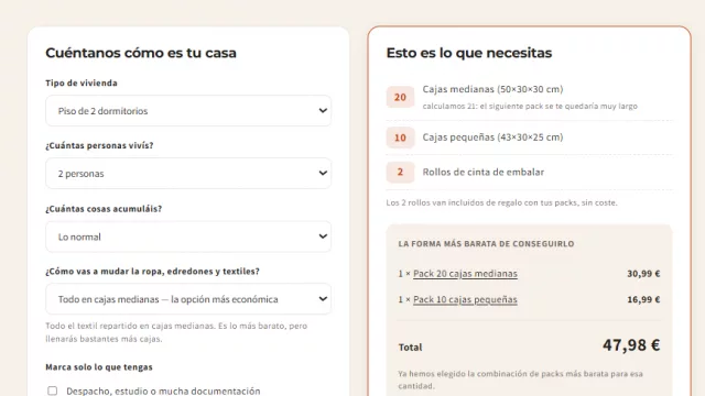 Be Yours lanza una calculadora gratuita que estima cuántas cajas de cartón necesita cada mudanza