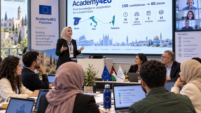 De 150 candidaturas a 60 plazas: Academy4EU prepara talento palestino para convertir ideas en proyectos europeos